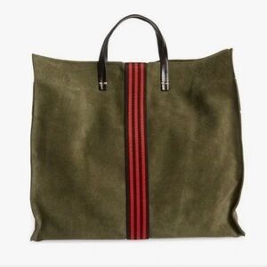 Clare V. Simple Suede Tote Army Green